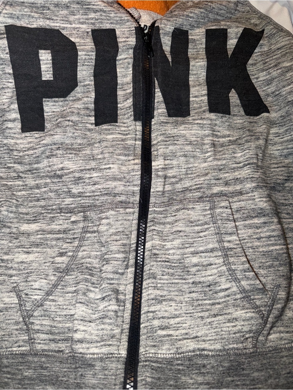 PINK Victoria's Secret Heather Gray Men's Zip-Up Sweater